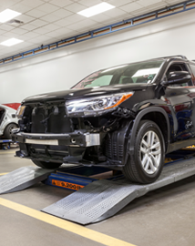 Toyota on vehicle lift | Sloane Toyota of Malvern in Malvern PA