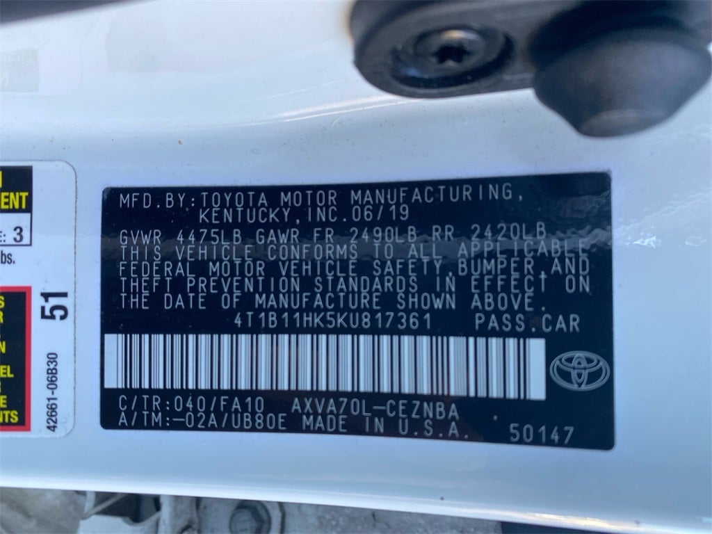 2019 Toyota CAMRY LE