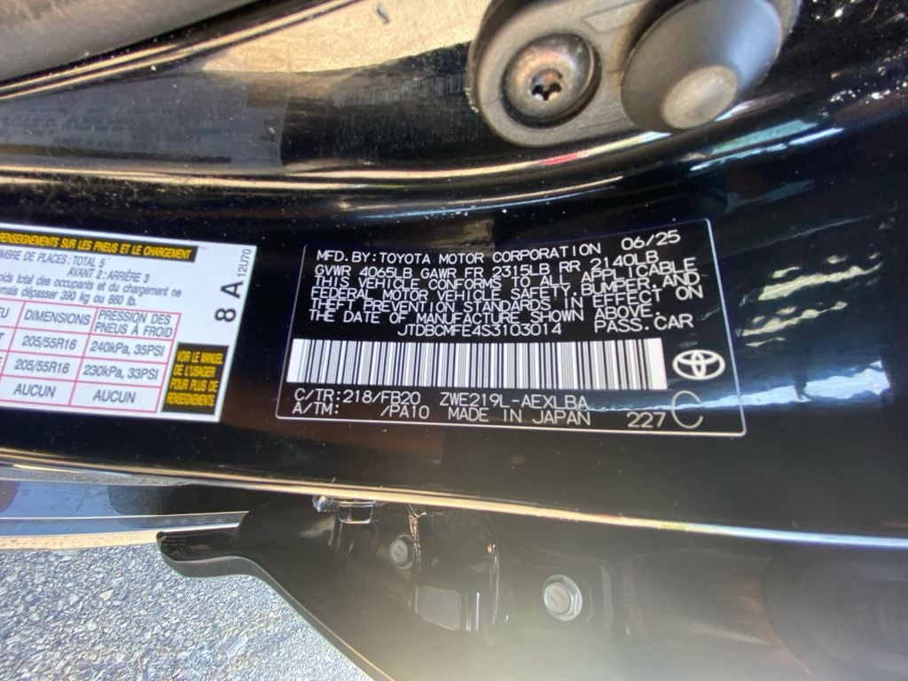 2025 Toyota COROLLA HYBRID LE