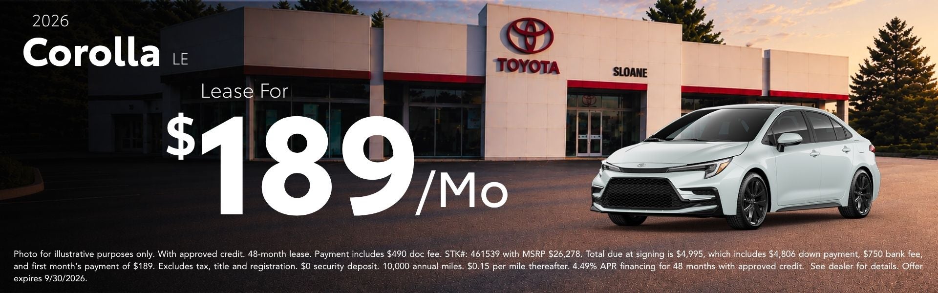 2026 Toyota Corolla Lease Deal