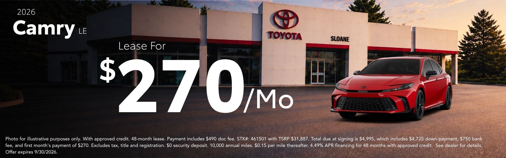 2026 Toyota Camry Lease Deal