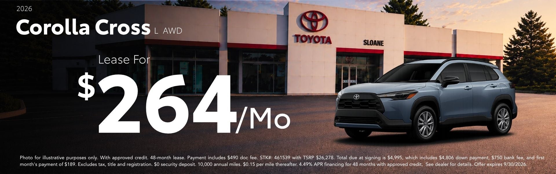 2026 Toyota Corolla Cross Lease Deal